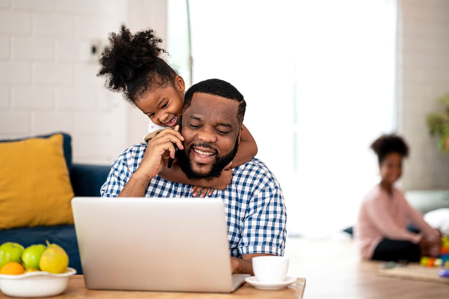 Happy Dad and Daughters